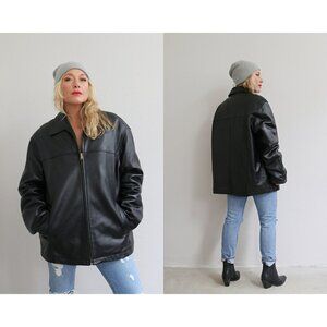 2000s Y2K Andrew Marc New York Buttery Soft Leather Jacket // Men's Large